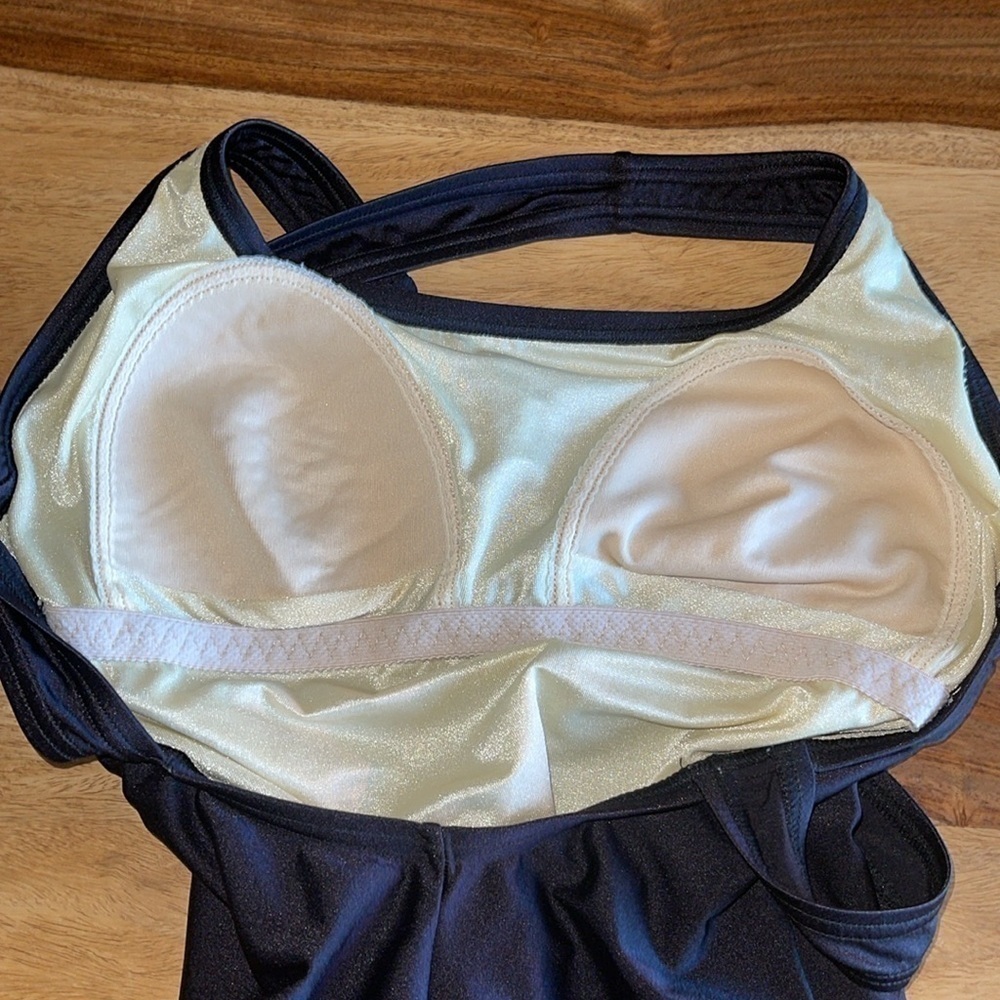 Speedo Black Wide Strap Cross Back One Piece Swimsuit - Picture 4 of 6